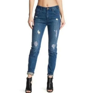 One Teaspoon Blue Distressed Scallywags Bleu Sabbath Skinny Jeans 29